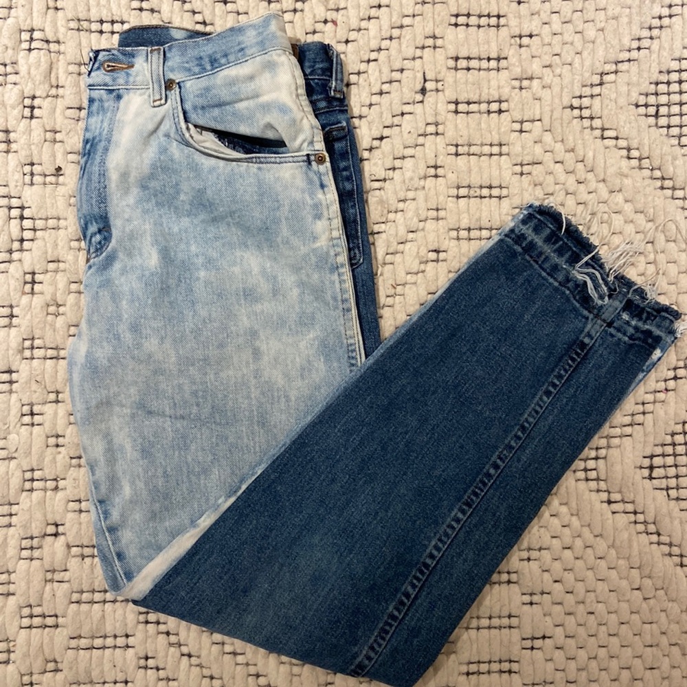 Custom two toned boyfriend jeans